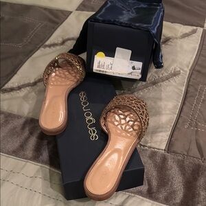 Sergio Rossi Gold Women's Mules